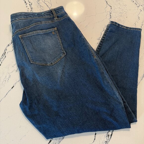 Plus Size Skinny Jeans Lularoe Elastic Waist Deep Blue Stretch Size 24-26 - Picture 2 of 8